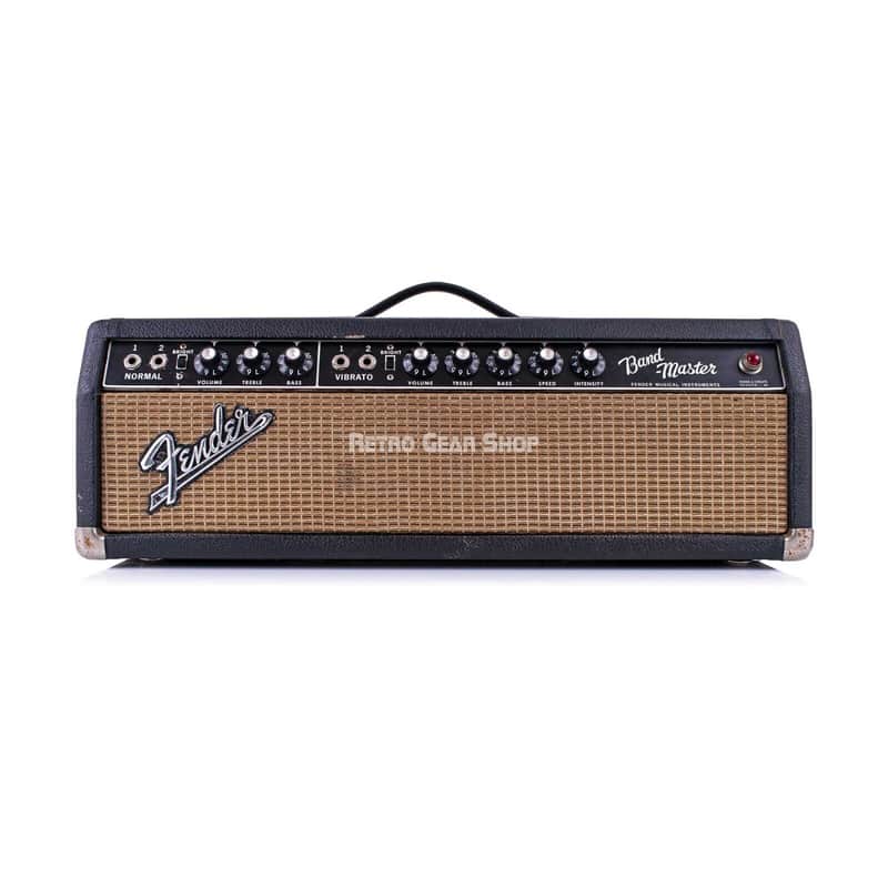 Fender Bandmaster Black Panel AB763 1966 Vintage Guitar Amplifier Head Tube Amp image 1