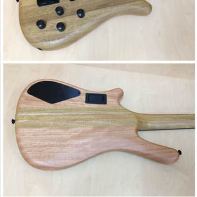 4/4 Haze Neck-thru 4-String Electric Bass Guitar Natural+Free Gig Bag. SPB-3213N image 3