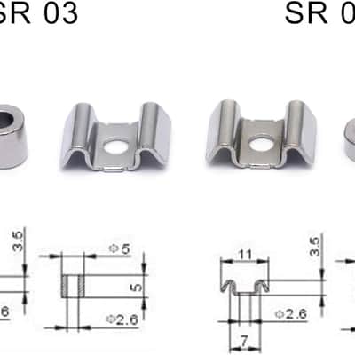 Guitar String Trees String Retainer Guides Compatible with Strat Tele Style Electric Guitar Bass Parts Replacement Pack of 2pcs with Mounting Screws Chrome. image 2