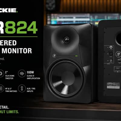 Mackie MR824 8" Active Studio Monitors (Pair) 2017 - Present - Black image 2