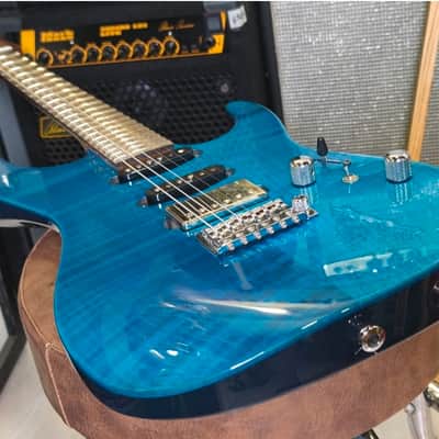 Signed Ibanez MM1-TAB Martin Miller Signature with Roasted Maple Neck 2010s - Transparent Aqua Blue Signed by Martin Miller imagen 21