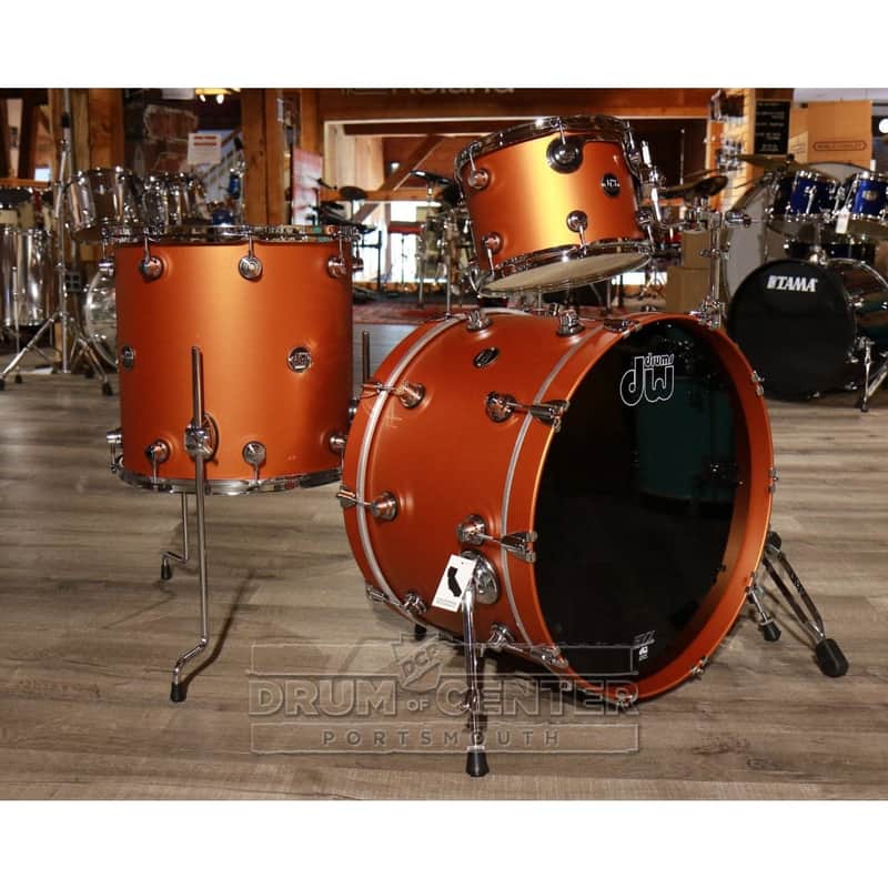 DW Performance 3pc Drum Set 22/12/16 Hard Satin American Rust image 1