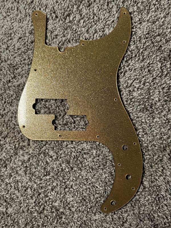 Custom Precision Bass Pickguard - Gold Sparkle image 1