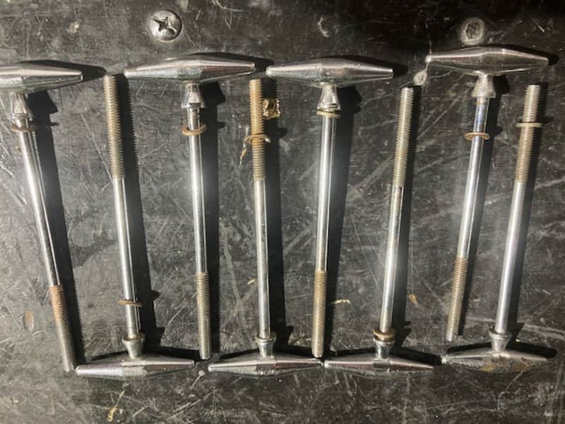 Slingerland (8) 1960's "torpedo" t rods for bass drum 1960's image 1