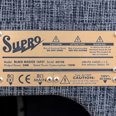 2016 Supro Black Magick 1695T 1x12 Tube Combo Amp w/ Dr Z Brake Lite Attenuator, Ftsw image 9