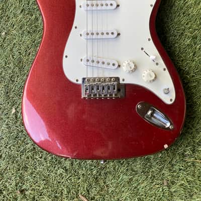 Unbranded Six Flags Strat style - Burgundy Electric Guitar Maroon Custom Stratocaster SSS image 4