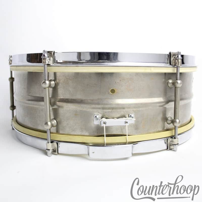 Slingerland Universal Snare Drum Nickel Brass Vintage30s NOB Single-Bead COB Rim image 1