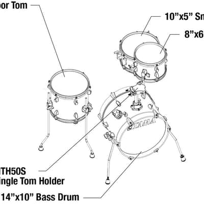 Tama LJK44S-CPM Club-Jam Flyer Shell Kit 4 pcs - Candy Apple Mist/Chrome HW image 5