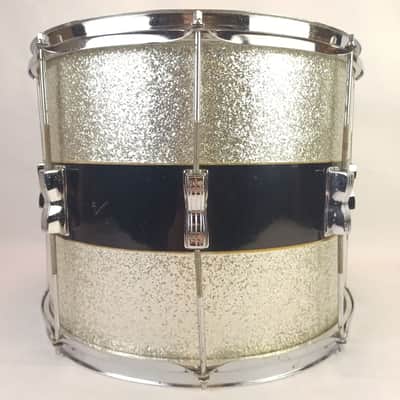 Ludwig 12x15"Tenor Tom Drum Silver Sparkle/Black Cortex Vintage70s Blue/Olive 6p image 5