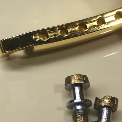 2 Gibson USA Les Paul LP SG Relic Guitar Gold Bridge Posts + StopBar Tail Piece image 5