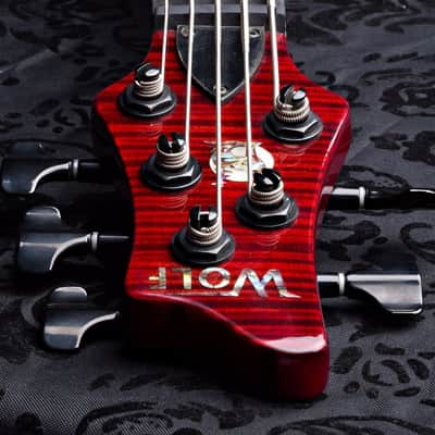 Wolf 5 String Jazz Bass Transparent Red Bass 2016 w/ Gigbag image 7