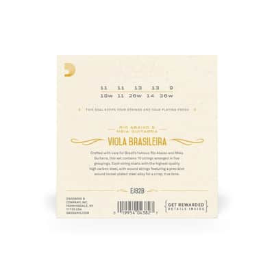 D'Addario EJ82B Nickel Plated Viola Brasileira Rio Abaixo 10 String Set image 3