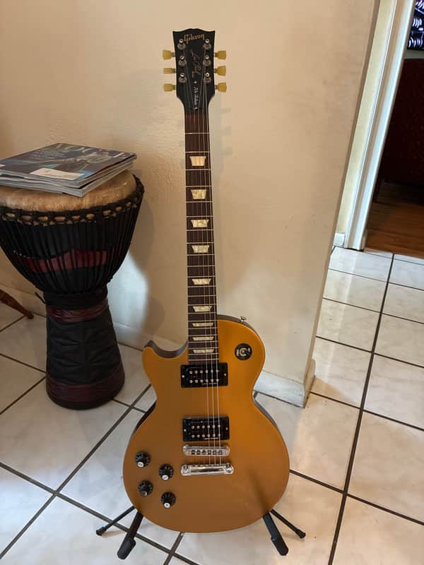 Gibson Les Paul left handed 70’s tribute Min-Etune tuners 2013 - Gold Top/Dark Back