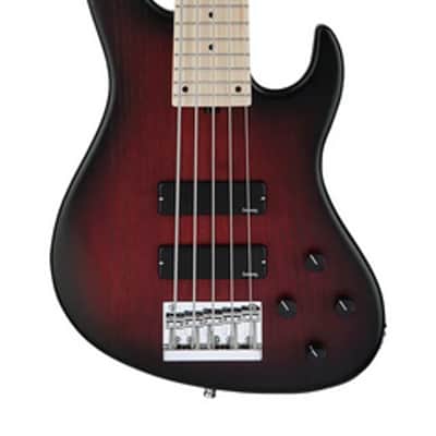 Sadowsky MetroLine 24-Fret Modern Bass-Swamp Ash Body-5 String-Burgundy Burst Transparent Satin image 8