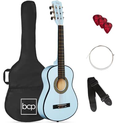 Best Choice Products Kids Acoustic Guitar Beginner Starter Kit with Carrying Case - 30in-Natural Mahogany image 8