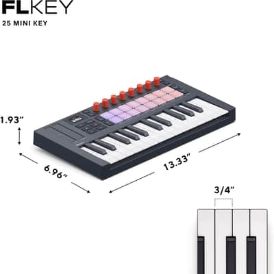 Novation FLkey 2 Mini 25 — 25-Mini-Key MIDI Controller Keyboard for FL Studio Beginners. Make Beats with USB, Pitch & Mod Strips, 16 Drum Pads, and Arpeggiator — Inc. 6 Months of FL Studio image 3
