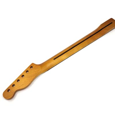 Brio Floyd Rose Nut Locking Nut T-Style Guitar Neck Roasted Maple 12" Radius 10 mm Holes 22 Frets Satin Finish image 2