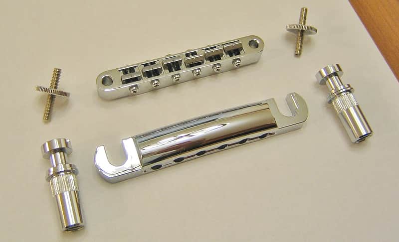 Gotoh Japan Tune-o-matic Bridge and Tailpiece - Chrome image 1