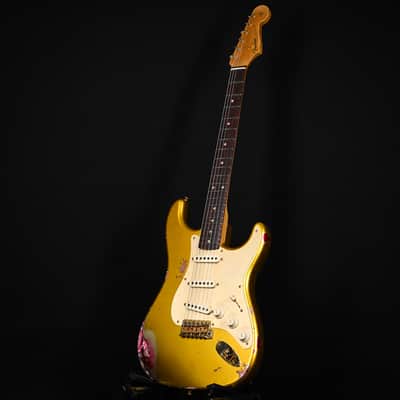 Fender Custom Shop 1962 Stratocaster w/ Gold Hardware Heavy Relic- Frost Gold / Pink Paisley 2024 (R139235) image 12