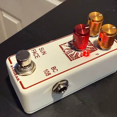 Mini Hand-Built clone BC108 Fuzz Sunface Powder coated white with 2k satin clear coat image 1