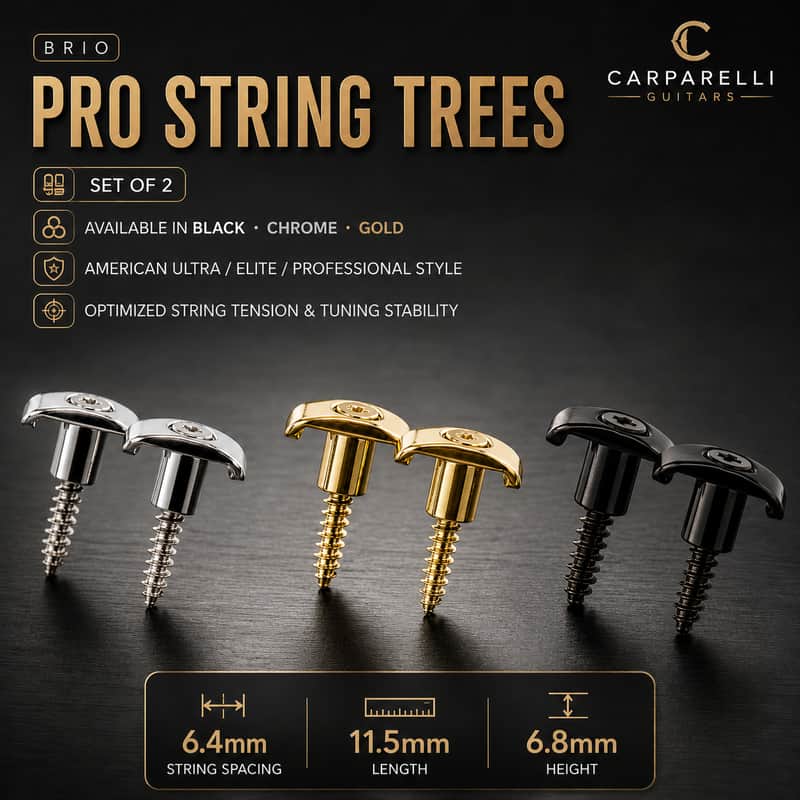Brio Pro String Trees Guides for Fender American Ultra/Elite Style - Set of 2 - Gold image 1