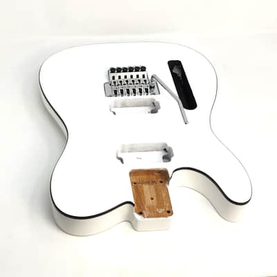 Brio LEFT HAND T-Style White Floyd Rose Ready Black Binding Belly Cut image 3