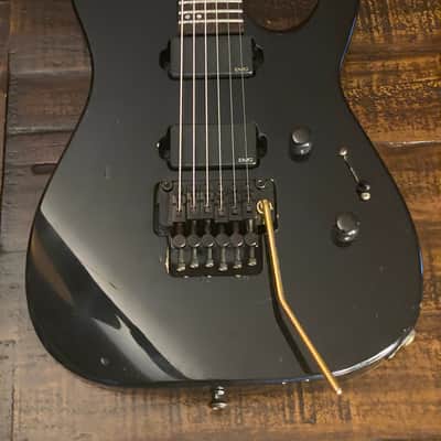 Jackson Professional Dinky Reverse MIJ Schaller Floyd Rose and EMG Pickups 90’s Black Japanese Vintage Super Strat Guitar ESP MII and Jackson Soloist Killer. image 11