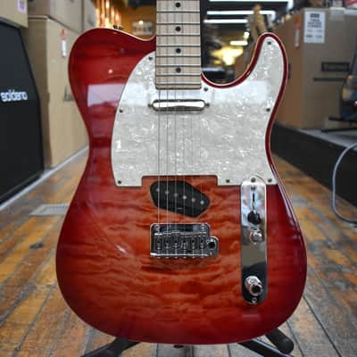 Tom Anderson Custom Top T Classic Contoured Electric Guitar Natural Red Burst w/Binding, Hard Case image 1