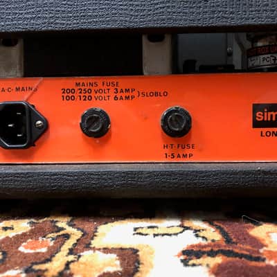 Vintage 1960s (1969) Simms Watts Super 150 150w KT88 Guitar Valve Amplifier Head image 9