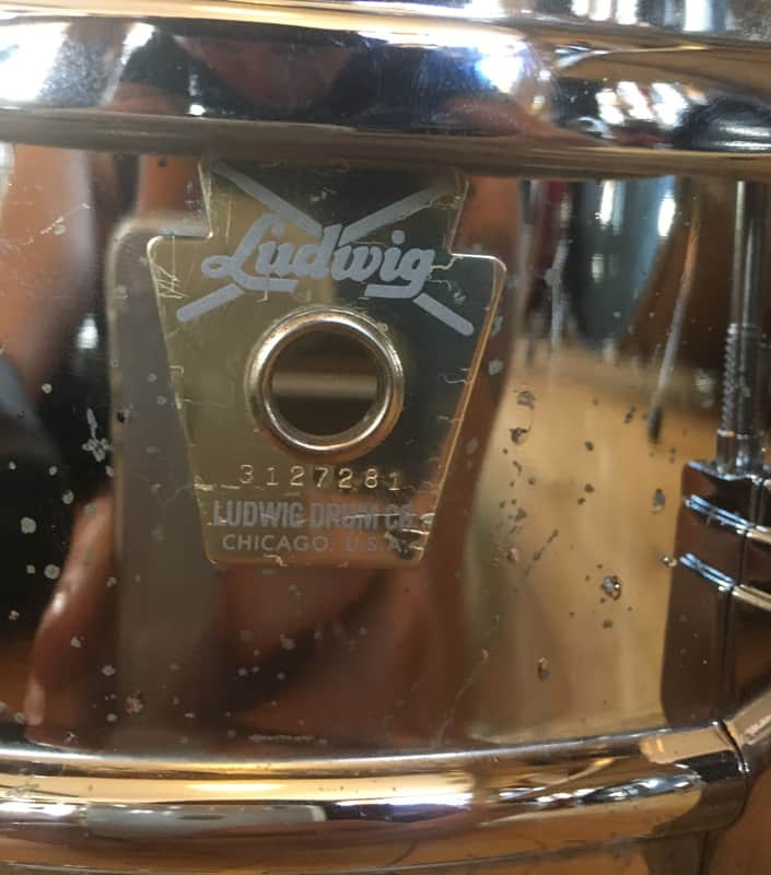 Ludwig No. 402 Supraphonic 6.5x14" Aluminum Snare Drum with Large Chicago Keystone Badge 1984 image 2