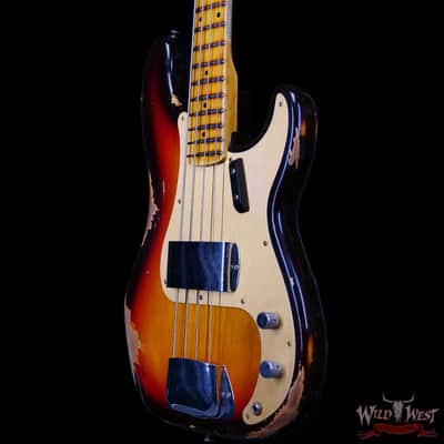 Fender Custom Shop Limited Edition 1958 P-Jazz Bass Precision Bass Body with Jazz Bass Neck Heavy Relic 3 Tone Sunburst 8.50 lbs image 2