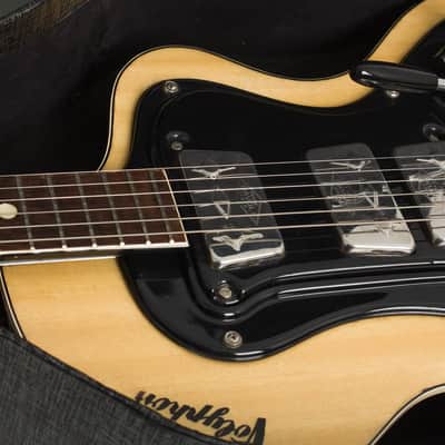 Wandre  Polyphon Beta Semi-Hollow Body Electric Guitar (1964), black soft shell case. image 13