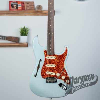 Fender Limited Edition American Professional II Stratocaster Thinline - Daphne Blue image 2