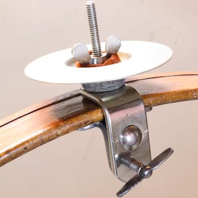 Greeko 3.5" (Chime) Cymbal with Chrome Plated Walburg & Auge Holder, Traps Era, 1920s -30s / INSPECTED & TESTED image 5