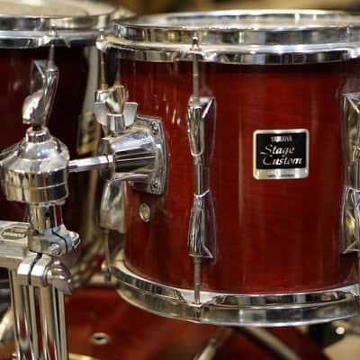 Yamaha 1990s Stage Custom Drum Set - Cranberry Red Lacquer - 8"/10"/12"/14"/22"/6.5x14" image 4
