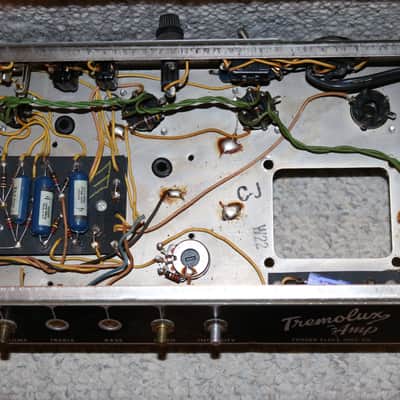 Vintage 1965 Fender Blackface Tremolux Tube Amp Chassis Project image 7