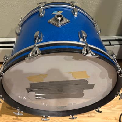 Ludwig Vintage 22” Bass Drum Early 1970s - Blue Sparkle image 3