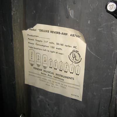 Fender Deluxe Reverb AB763 original 1969 - black/silverface image 15