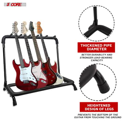 5 Core Multi Guitar Rack Stand Floor 5 Slot Adjustable Flying V Guitars Holder image 1