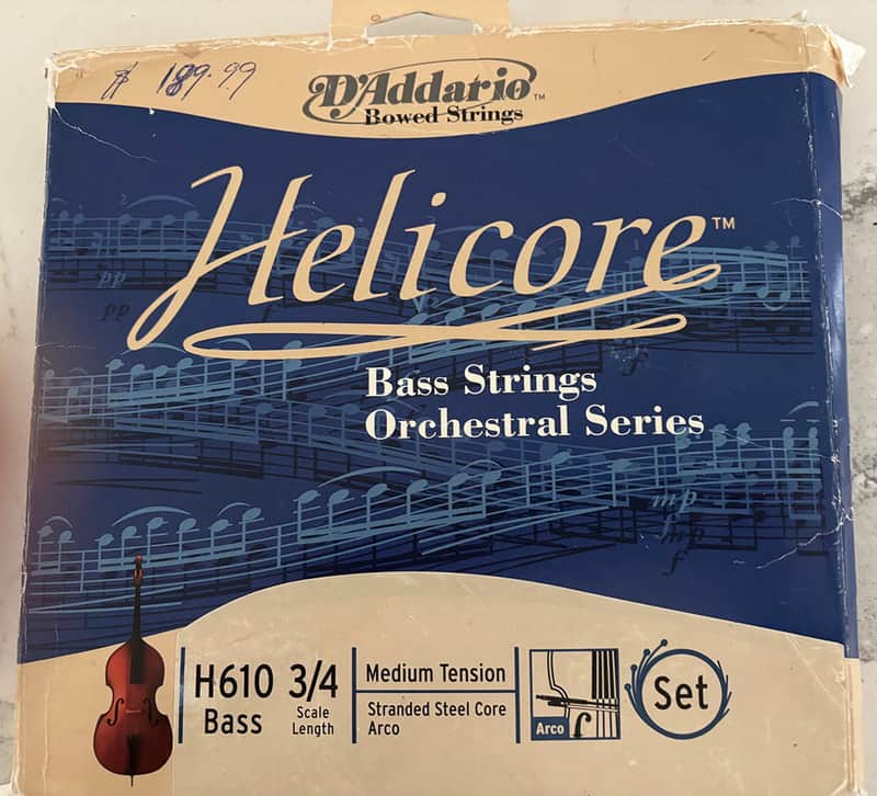 D'Addario Helicore H610 3/4 Scale Medium Tension Arco Bass Orchestral Strings image 1