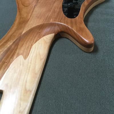 Custom built fretless, carved 5 string bass guitar Fretless 5 string 2020 Natural pure non toxic Tung oil,  8 applications image 6