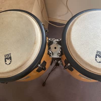 Congos! With stand! Toca Players Series 2000ish - Gloss wood image 2