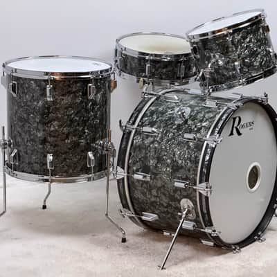 Rogers 22/13/16/5x14" 60's Drum Set - Black Diamond Pearl image 4