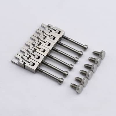 Japanese-made 6-string pure steel double tremolo bridge saddles double tremolo system saddles image 1