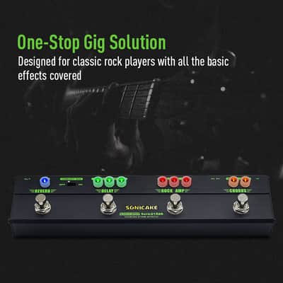 SONICAKE Guitar Multi Effect Pedal Chorus Delay Reverb Distortion Classic Rock Tone Guitar Pedal Rockstage With Cab Sim image 2