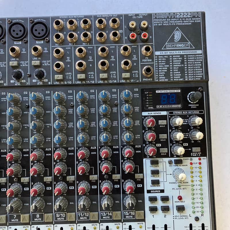 Behringer XENYX 2222FX 22–Input 2/2-Bus Mixer with Effects | Reverb