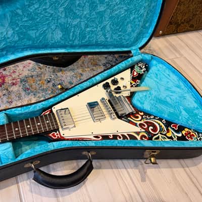 Immagine Gibson Custom Shop "Inspired By" Jimi Hendrix Psychedelic Flying V 2006 - Psychedelic Black - 8