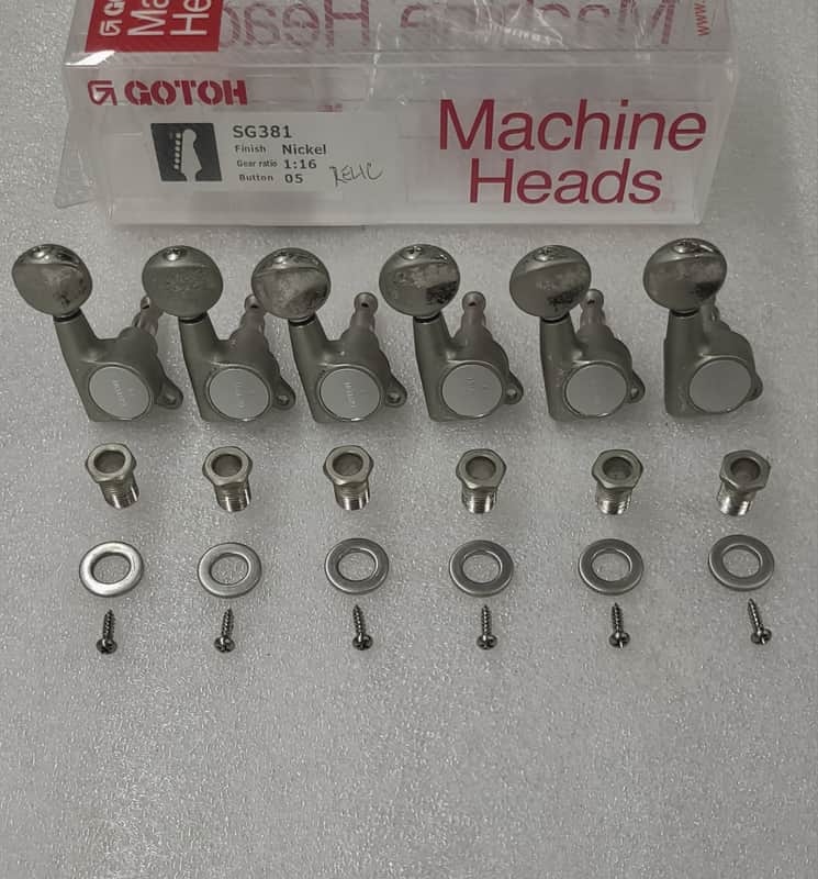 Aged Relic Nickel Gotoh SG381-05 6 in Line Tuners Tuning Machines image 1