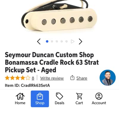 Seymour Duncan Joe Bonamassa  63 Cradle Rock Strat set 2023 - Antique white image 1