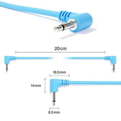 ExcelValley [6A-Pack | 45 cm - 17.72"] Right Angle Mono Modular Patch Cables TS 3.5mm 1/8 inch Eurorack Synthesizer image 2